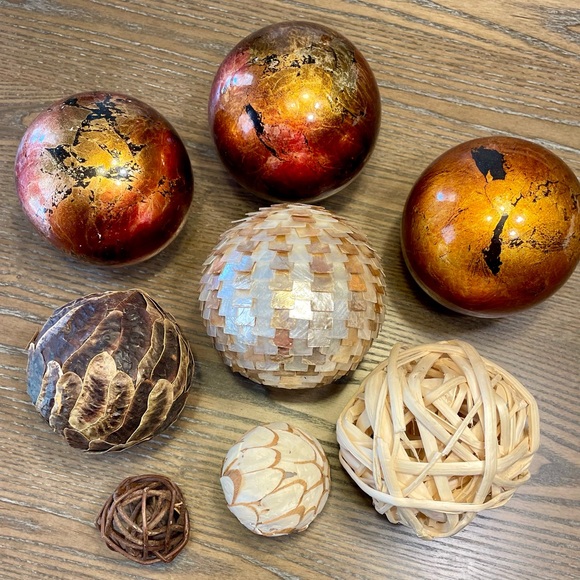 Mixed Material Decorative Bowl / Vase Fillers, Set of Eight - Picture 3 of 10